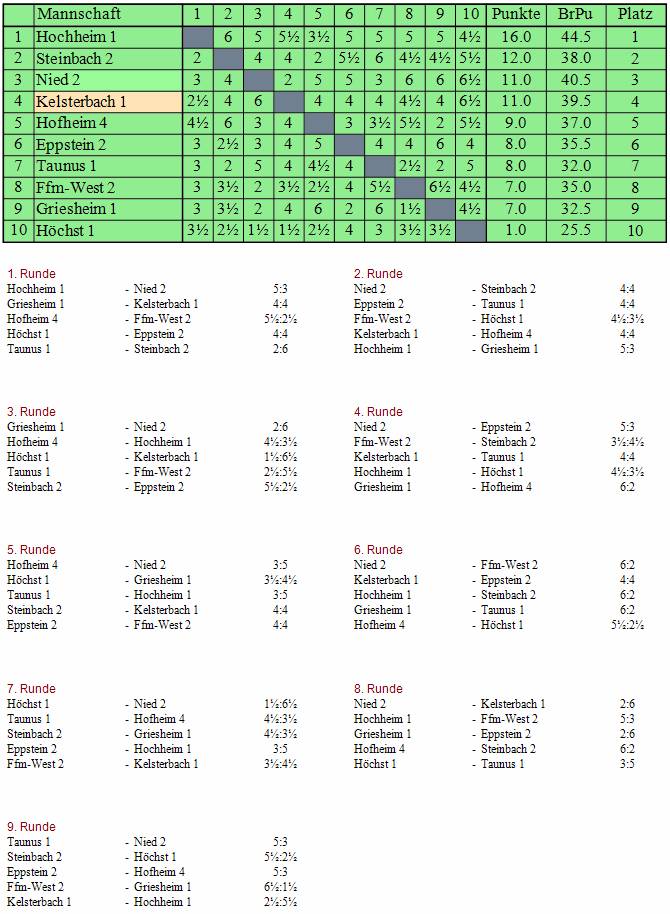 1. Mannschaft 2008/2009